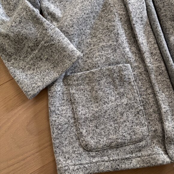 Ricki's Open Front Fleece Knit Blazer in Gray Mix - Picture 4 of 8